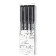 Copic Multiliner, feine Spitze, A4, Set schwarz 4 Stück