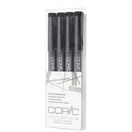 Copic Multiliner, feine Spitze, A4, Set schwarz 4 Stück