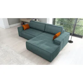 A&J MöbelLand Ecksofa TOR mit Schlaffunktion. Farbe: Azur. - Blau