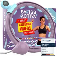 Swiss Activa+ S4.S Silent Hula Hoop Reifen Erwachsene mit Zähler 60-112cm - Extra leiser - Fällt Nicht runter - Reifen für Frauen zum abnehmen - Smarter Fitness mit Gewicht