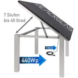 SolarTisch ECOpower-440Wp-FBGG, Bifacial, 7-stufig verstellbar, ohne Rollen, 80x80mm Tischbeine, BKW