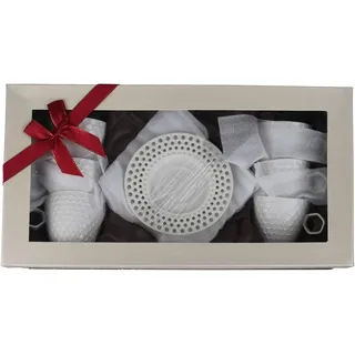 Edles Geschenkset Teetassen Kaffeetassen Set 12 Teilig (Kaffee 1 Gold) Tassen für 6 Personen aus Porzellan Espressotassen Mokka Kaffeeservice Mokkaservice Teeservice Tee Espresso Türkische Mokkatassen