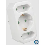 HEITECH PROMOTION GMBH HEITECH 3 Fach Steckdosenadapter - TÜV geprüfte Mehrfachsteckdose ohne Schalter, Belastbarkeit bis max. 3500W - Adapterstecker Mehrfachstecker