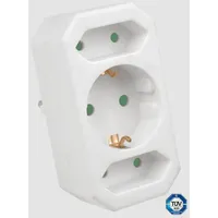 HEITECH PROMOTION GMBH HEITECH 3 Fach Steckdosenadapter - TÜV geprüfte Mehrfachsteckdose ohne Schalter, Belastbarkeit bis max. 3500W - Adapterstecker Mehrfachstecker