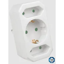 HEITECH PROMOTION GMBH HEITECH 3 Fach Steckdosenadapter - TÜV geprüfte Mehrfachsteckdose ohne Schalter, Belastbarkeit bis max. 3500W - Adapterstecker Mehrfachstecker
