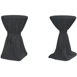 TexDeko TexDeko® Stehtischhusse Premium Anthrazit Ø 80cm mit Schleifenband