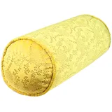 VERCART Komfort Nackenrolle Nackenkissen, Yogakissen Kissenrolle, Nackenstütze Rolle Nacken Knie Bein, Dekorativ Lendenkissen für Bett Sofa mit Waschbarem Bronzieren Jacquard Bezug Gelb 100cm
