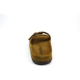 ROHDE Damen Pantolette Leder Klettverschluss Memoryfußbett Rodigo-D 5875, Größe:41 EU, Farbe:Beige - 41