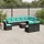 vidaXL 11-teiliges Gartensofa-Set mit Kissen, schwarzes Polyrattan - Schwarz