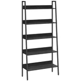 VASAGLE Standregal, Bücherregal, Leiterregal, 140/170 cm, Industrie-Design schwarz 80 cm x 170 cm x 30 cm