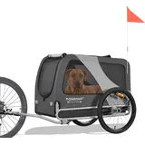 DOGGYHUT® Premium XL Hundefahrradanhänger Hundeanhänger Fahrradanhänger - Grau