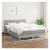 vidaXL Boxspringbett 140 x 200 cm Hellgrau