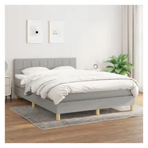 vidaXL Boxspringbett 140 x 200 cm Hellgrau