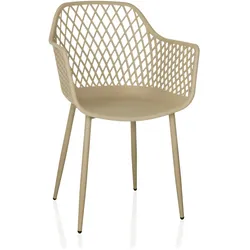 Gartenstuhl / Esszimmerstuhl BEGIO L Kunststoff beige hjh LIVING