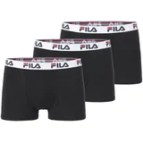 Fila Boxershorts unifarben schwarz L 3er Pack