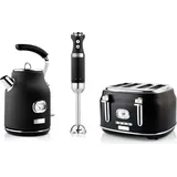 Westinghouse Retro Frühstücks-Set schwarz 3-tlg. mit Stabmixer