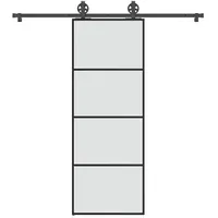 vidaXL Schiebetür mit Beschlag 76x205 cm ESG-Glas & Aluminium