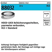 HEICO Befestigungstechnik Keilsicherungsscheibe R 88032 A 4 geklebt 25 Stück