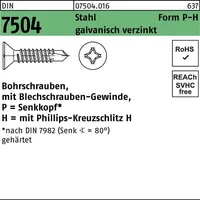 Hörger & Geßler DIN 7504 Form P Senkkopf-Bohrschraube VG 4,2x25 Stahl galvanisch verzinkt PH