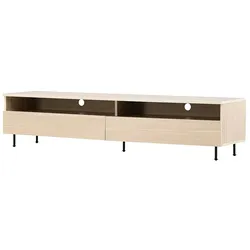 Ebuy24 Navarra TV Tisch 2 Schubladen, 2 Regale whitewash.