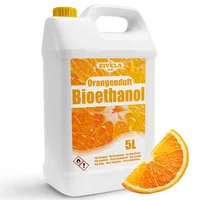 Bioethanol 96,6% 5L | Bio Alkohol Orangeduft 96,6% 5L | Bioethanol für Kamin, Tischkamin, Bioethanol Kamin | Bioethanol Orangeduft | Saubere Verbrennung, ohne Rauch, lebendige und stabile Flamme