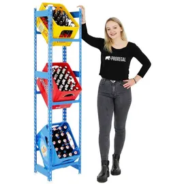 Proregal Getränkekistenregal 180 x 40 x 30 cm Blau