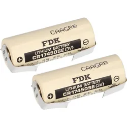 2x FDK Lithium 3V Batterie CR 17450SE A - Zelle U Lötfahne Temperaturbereich -40 - +85°C