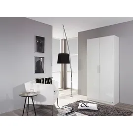 Rauch Mehrzweckschrank RAUCH "Garderobe Kleiderschrank Schrank Schuhschrank Putzschrank MINOSA", weiß (alpinweiß, hochglanz weiß, griffe alu), B:91cm H:197cm T:41cm, Holzwerkstoff, Schränke, Mehrzweckschrank, In 4 Breiten mit vielen Einlegeböden für viel