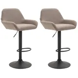 CLP 2er Set Barhocker Braga Stoff schwarz taupe (305317)