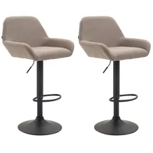 CLP 2er Set Barhocker Braga Stoff schwarz taupe (305317)