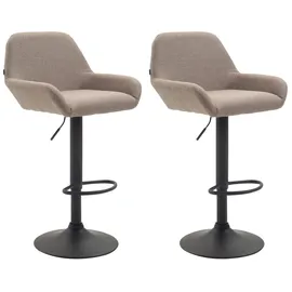 CLP 2er Set Barhocker Braga Stoff schwarz taupe (305317)