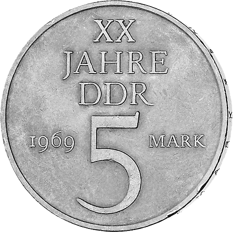 5 Mark DDR Gedenkmünze "20 Jahre DDR"!