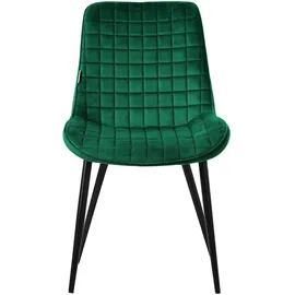 ML-Design Esszimmerstühle 4er Set Dunkelgrün Sitzfläche aus Samt mit Rückenlehne,