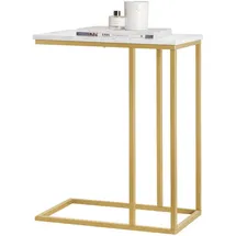 SoBuy Beistelltisch Sofatisch Betttisch Pflegetisch mit goldenem Metallgestell Bht ca. 48x62x30cm