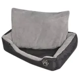 vidaXL Hundebett mit gepolstertem Kissen Größe XL Schwarz