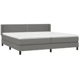 vidaXL Boxspringbett mit Matratze Dunkelgrau 200x200 cm Stoff