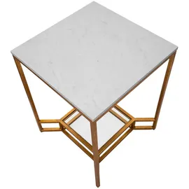 Mauro Ferretti Couchtisch Aus Metall Glas, Stein, 60x47x47 cm, Wohnzimmer, Wohnzimmertische, Couchtische
