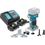 Makita DRT 52 SA Akku Kantenfräse 18 V 6 mm Brushless + 2x Akku 2,0 Ah + Ladegerät