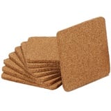 COM-FOUR® 8x Kork-Untersetzer 10x10x0,5cm für Kaffee, Wein, Tee, Bier und andere Getränke - eckige Getränkeuntersetzer - Glasuntersetzer aus Natur-Kork (8 Stück/eckig)