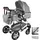 Tectake tectake® Kombi-Kinderwagen 2 in 1, klappbar, mit 5-Punkt-Gurt, Bremse, Schutzbügel und Handschlaufe für 0 bis 36 Monate geeignet, Belastbarkeit 15 kg