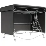 Outsunny Hollywoodschaukel Abdeckung 3 Sitzer, Wasserdicht Winterfest Schutzhülle für Gartenschaukel, Winddicht UV-Beständig Abdeckplane für Gartenmöbel, Hängesessel, 215 x 155 x 150 cm Schwarz   Aosom