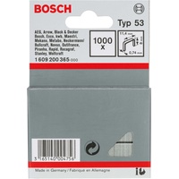 Bosch Tackerklammern Professional 53/8, 1609200365, 8mm, Feindrahtklammern, Typ 53, 8/11,4mm, Clip - 1000 Stück