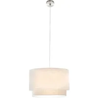 Nowa Hängelampe Esstischleuchte rund Pendellampe beige Textil Wohnzimmerlampe, Metall