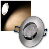 McShine LED Deckenspot LED Einbauleuchte EL-313 silber 4,5W 450lm warmwe, warmweiß