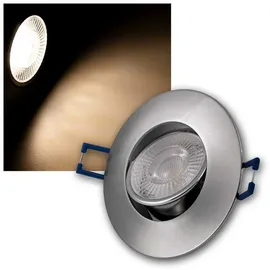 McShine LED Deckenspot LED Einbauleuchte EL-313 silber 4,5W 450lm warmwe, warmweiß
