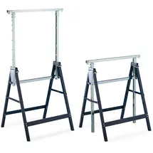 Relaxdays Gerüstbock Stahl 2er Set 7-Fach höhenverstellbar blau/Silber