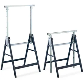Relaxdays Gerüstbock Stahl 2er Set 7-Fach höhenverstellbar blau/Silber