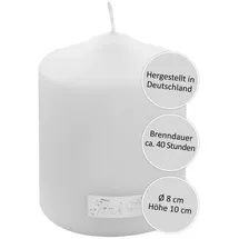 Fink Stumpenkerze 10 cm weiß