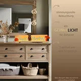 Weigla - Figurenset 5 TLG. original Erzgebirge I Motiv Herbst weiß/braun/orange I Figurenset für Dekosockel I detailreiche Holzkunst I Herbstdeko mit Schriftzug Hallo Herbst, Einer Eule, Igel & Pilz