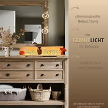 Weigla - Figurenset 5 TLG. original Erzgebirge I Motiv Herbst weiß/braun/orange I Figurenset für Dekosockel I detailreiche Holzkunst I Herbstdeko mit Schriftzug Hallo Herbst, Einer Eule, Igel & Pilz